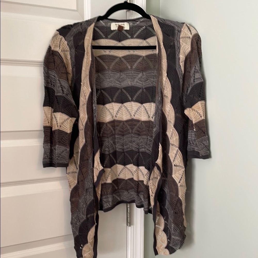 Women's Multicolor Open-Front Sweater